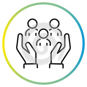 community care icon, help or support employee, gender equality photo